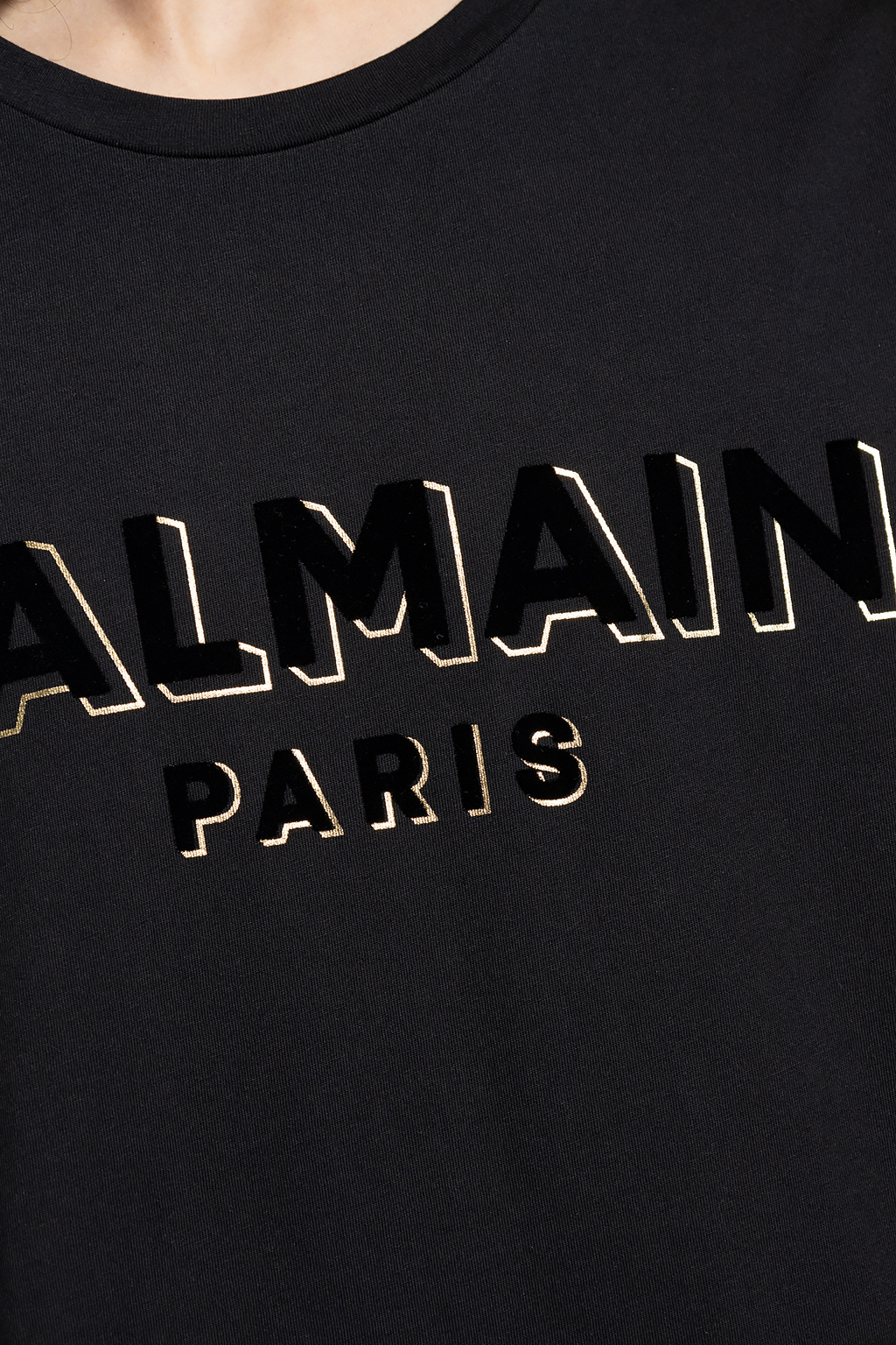 BALMAIN クロップドTシャツ 黒 Balmainプリント クロップドTシャツ - Women | BALMAIN